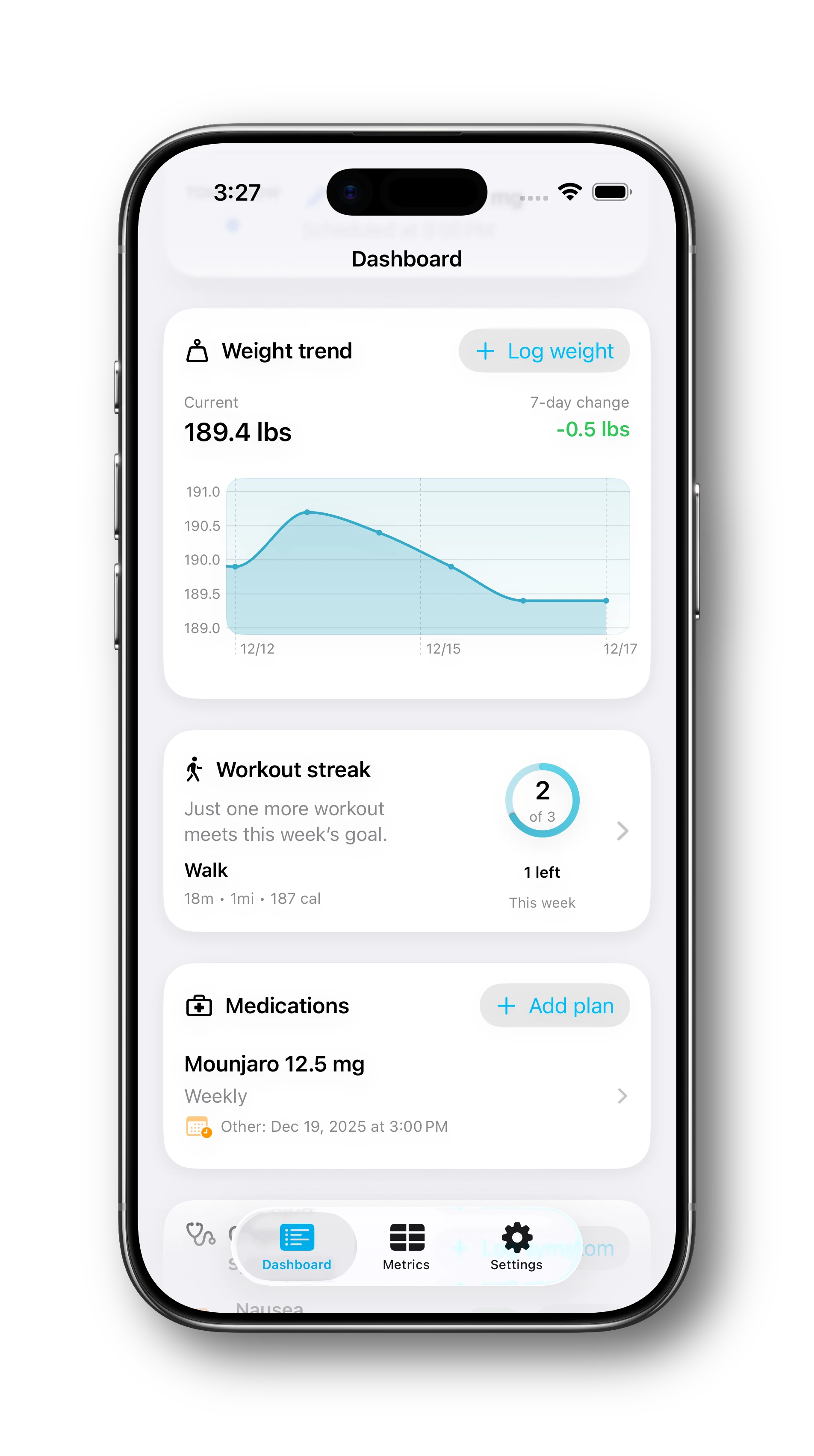 Dashboard Graph - light